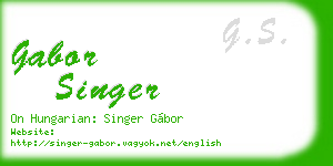 gabor singer business card